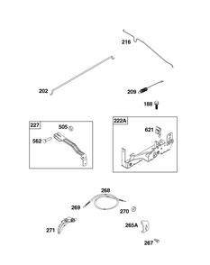 Controls Group Diagram and Parts List for 103M02-0118-H5 100000 - 19Z999 Briggs and Stratton Engine